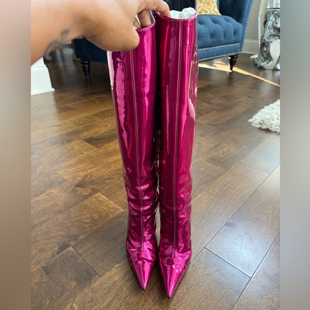 Alexandre Vauthier Pink Knee-High Boots